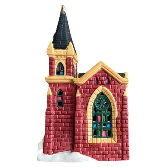 Bedford Falls Church: Lighted Porcelain Christmas Village Collectible - Picture 5 of 11